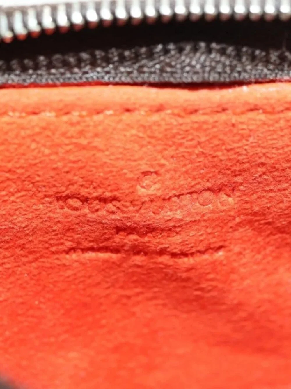 LOUIS VUITTON Monogram Perfo Pochette Cles Coin Purse Orange M95222 Auth 180394M